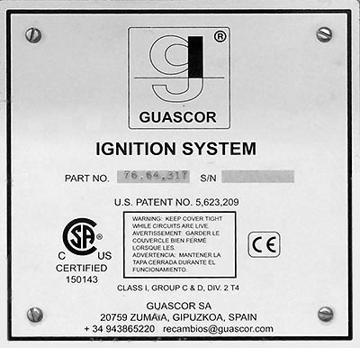 Guascor Ignition System 7664317 Data Table